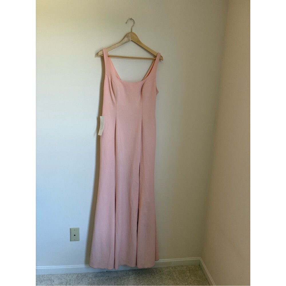 Azazie Kendall & Kylie Blush Pink Simple Maxi Dress Bridesmaid Formal